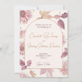 Autumn Leaves Blush Terracotta Photo Wedding Kaart (Voorkant)