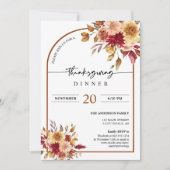 Autumn Leaves Boho Arch Thanksgiving Diner Party Kaart (Voorkant)