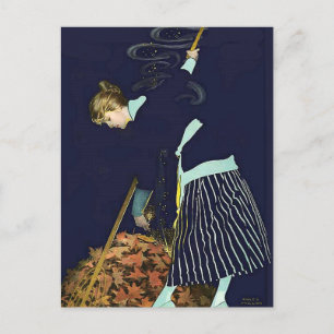 Autumn Leaves Bonfire beroemd gemaakt door C. Cole Briefkaart