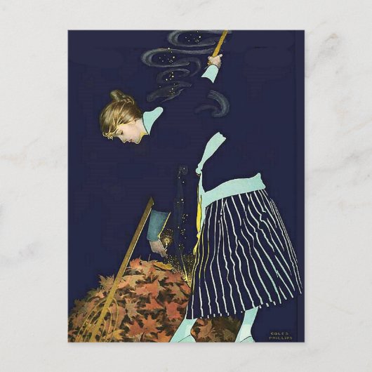 Autumn Leaves Bonfire beroemd gemaakt door C. Cole Briefkaart (Voorkant)