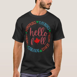 Autumn Leaves Bonfire Hayrides Smores PumpkinHapp T-shirt