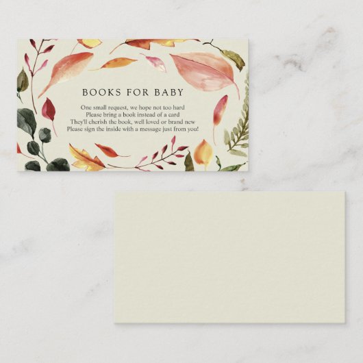 Autumn Leaves Books for Baby insert card Informatiekaartje (Voorkant / Achterkant)