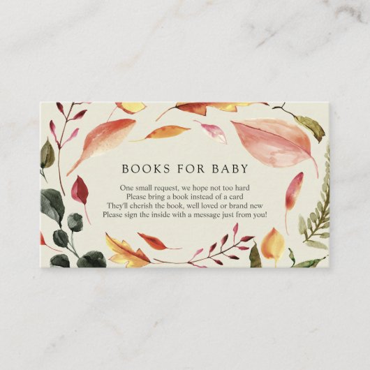 Autumn Leaves Books for Baby insert card Informatiekaartje (Voorkant)