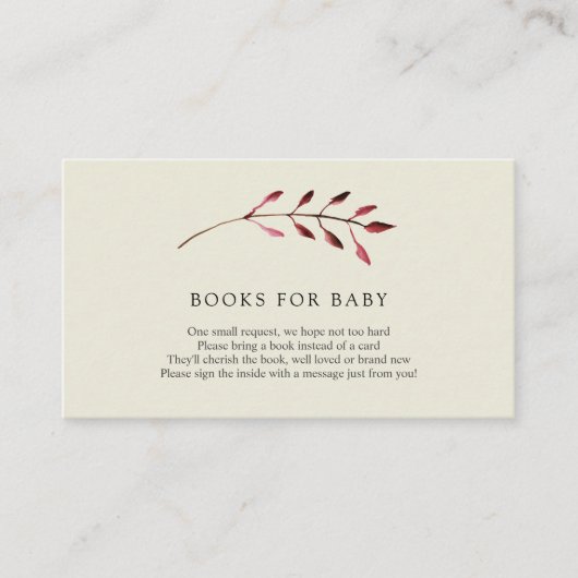 Autumn Leaves Books for Baby insert card Informatiekaartje (Voorkant)