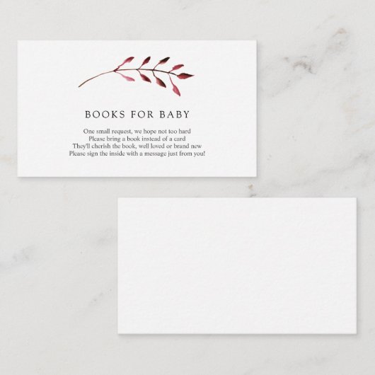 Autumn Leaves Books for Baby insert card Informatiekaartje (Voorkant / Achterkant)