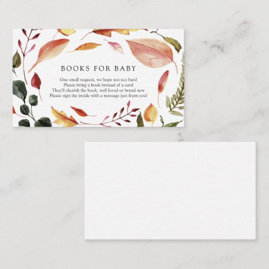 Autumn Leaves Books for Baby insert card Informatiekaartje (Voorkant / Achterkant)