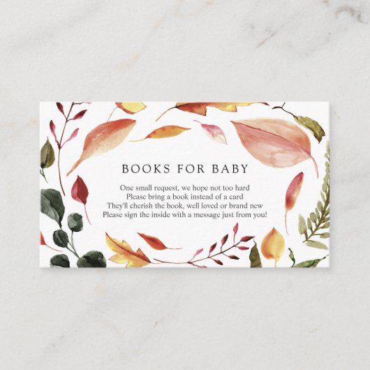 Autumn Leaves Books for Baby insert card Informatiekaartje (Voorkant)