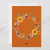 Autumn Leaves & Burnt Orange Floral Wedding Kaart (Achterkant)