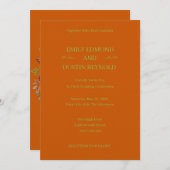 Autumn Leaves & Burnt Orange Floral Wedding Kaart (Voorkant / Achterkant)