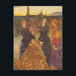 Autumn Leaves by Sir John Everett Millais Briefkaart<br><div class="desc">Autumn Leaves (1856) van John Millais is een Victoriaans pre-Raphaelite kunstschilderij. Verscheidene vrouwen, drie zussen, die hun klusjes doen door omgevallen herfstbladeren in een stapel te zetten. Lekkleuren zijn warm geel, oranje en rood. Over de kunstenaar: Sir John Everett Millais (1829-1896) was een Engelse illustrator en schilder en een van...</div>