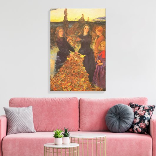 Autumn Leaves by Sir John Everett Millais Canvas Afdruk (Insitu (Woonkamer))