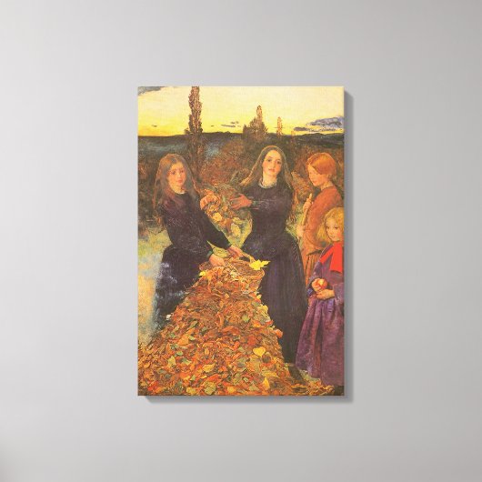 Autumn Leaves by Sir John Everett Millais Canvas Afdruk (Voorkant)