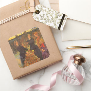 Autumn Leaves by Sir John Everett Millais Vierkante Sticker