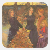 Autumn Leaves by Sir John Everett Millais Vierkante Sticker (Voorkant)