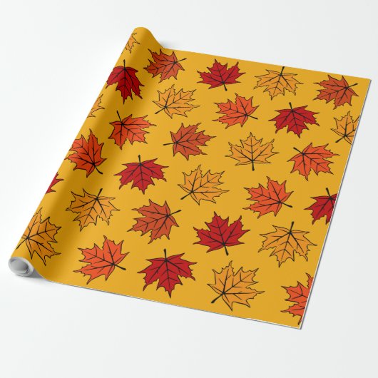 Autumn Leaves Cadeaupapier (Uitgerold)
