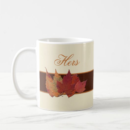 Autumn Leaves Ceramic "Hers"-Mok Koffiemok (Links)