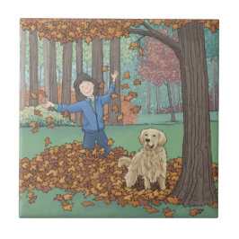 Autumn Leaves Ceramic Tile Tegeltje