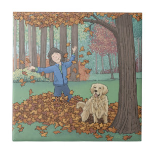 Autumn Leaves Ceramic Tile Tegeltje