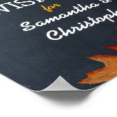 Autumn Leaves Chalkboard Wedding Gift Table Sign Poster (Hoek)