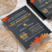 Autumn Leaves Chalkboard Wedding Uitnodiging