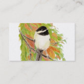 Autumn Leaves Chickadee Bird Custom Visitekaartje (Achterkant)