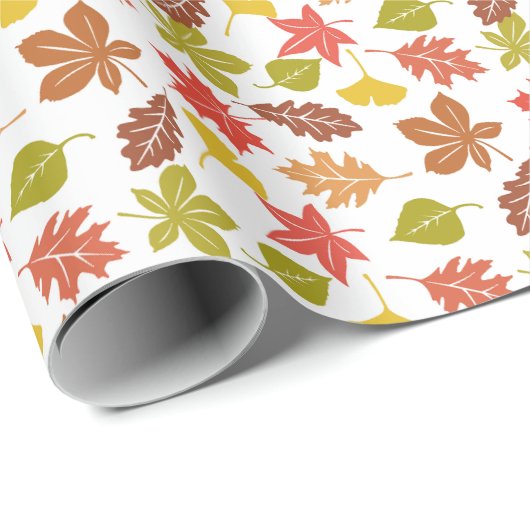 Autumn Leaves Colorful Pattern Cadeaupapier (Rol Hoek)