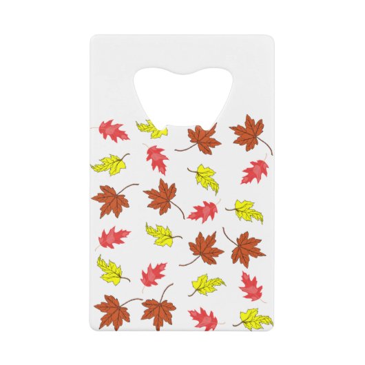 Autumn Leaves Colourfull Creditkaart Flessenopener (Voorkant)