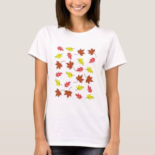 Autumn Leaves Colourfull T-shirt (Voorkant)