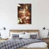 Autumn Leaves Crown Freckled Portrait Canvas Afdruk (Insitu (Slaapkamer))