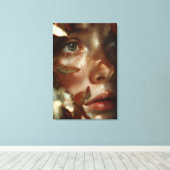 Autumn Leaves Crown Freckled Portrait Canvas Afdruk (Insitu (Houten vloer))