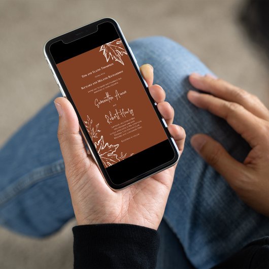 Autumn Leaves Custom Fall Wedding Kaart