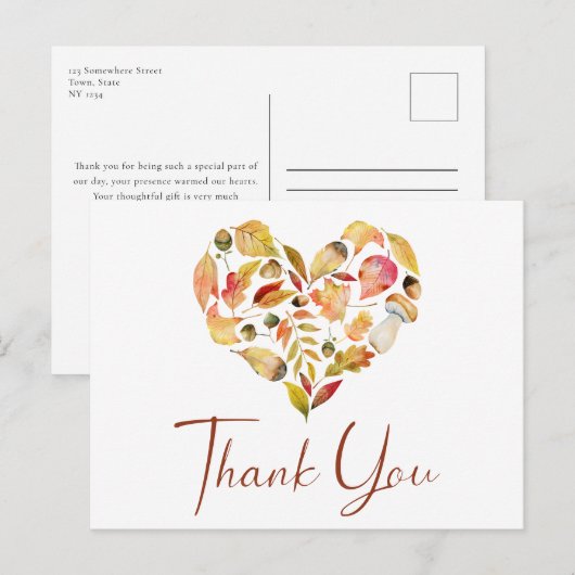 Autumn Leaves Dank u Briefkaart (Voorkant / Achterkant)
