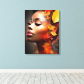 Autumn Leaves Digitale Collage met Smoke Art Canvas Afdruk (Insitu (Houten vloer))
