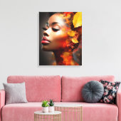 Autumn Leaves Digitale Collage met Smoke Art Canvas Afdruk (Insitu (Woonkamer))