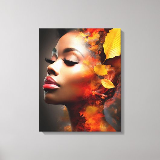 Autumn Leaves Digitale Collage met Smoke Art Canvas Afdruk (Voorkant)