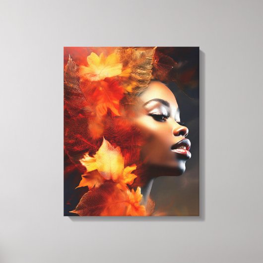 Autumn Leaves Digitale Collage met Smoke Art Canvas Afdruk (Voorkant)