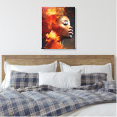Autumn Leaves Digitale Collage met Smoke Art Canvas Afdruk (Insitu (Slaapkamer))