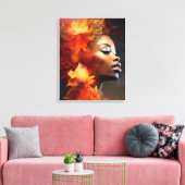 Autumn Leaves Digitale Collage met Smoke Art Canvas Afdruk (Insitu (Woonkamer))