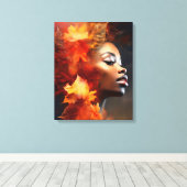 Autumn Leaves Digitale Collage met Smoke Art Canvas Afdruk (Insitu (Houten vloer))