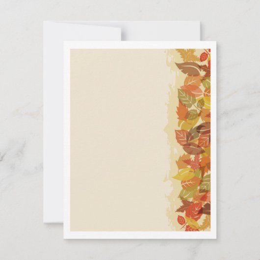 Autumn Leaves Edged Kaart (Achterkant)