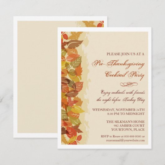 Autumn Leaves Edged Kaart (Voorkant / Achterkant)