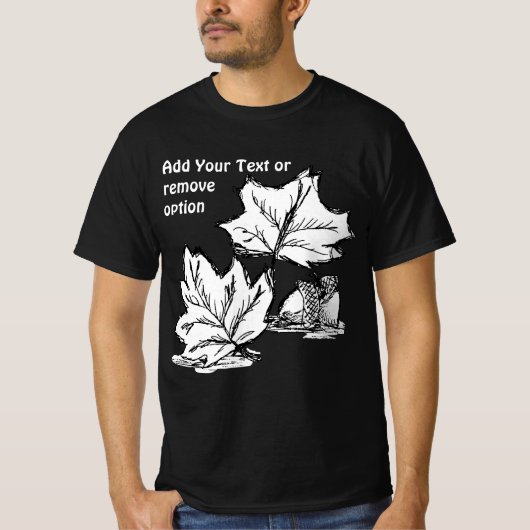 Autumn Leaves en Acorn Sketch T-shirt (Voorkant)
