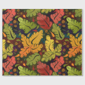 Autumn Leaves en Berries Brown Gold Green Cadeaupapier (Vlak)