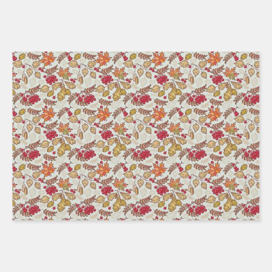 Autumn Leaves en Berries Inpakpapier Vel (Voorkant)