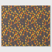 Autumn Leaves en Berries Wrapping Paper Cadeaupapier (Vlak)