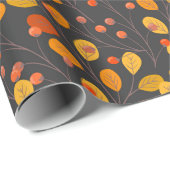 Autumn Leaves en Berries Wrapping Paper Cadeaupapier (Rol Hoek)