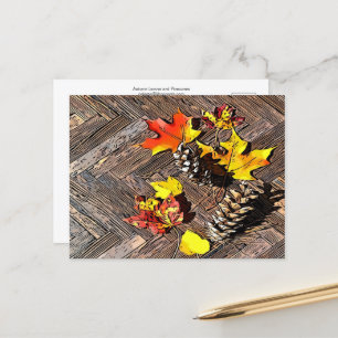 Autumn Leaves en Pinecones Briefkaart