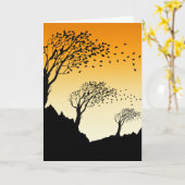 Autumn Leaves en Poem over de wind Kaart (Gele Bloem)