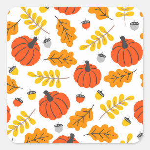 Autumn Leaves en pomkins Vierkante Sticker