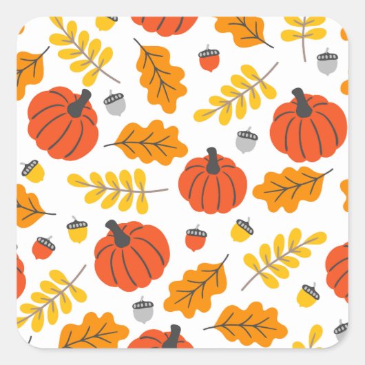 Autumn Leaves en pomkins Vierkante Sticker (Voorkant)